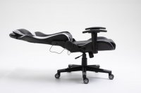 Chaise de jeu - bureau 'Taylor' Argent/noir avec LED