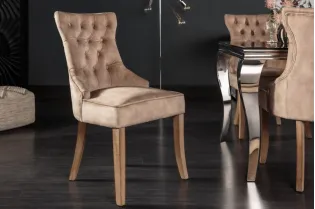 Chaise Confortable Style Castle en Velours café
