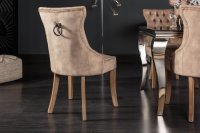 Chaise Confortable Style Castle en Velours café