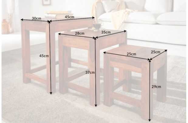 Set Tables Basses Gigognes Carrées En Bois Massif Style Colonial