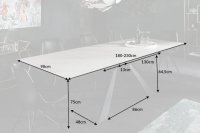 Table à manger extensible en céramique 180-225cm aspect marbre