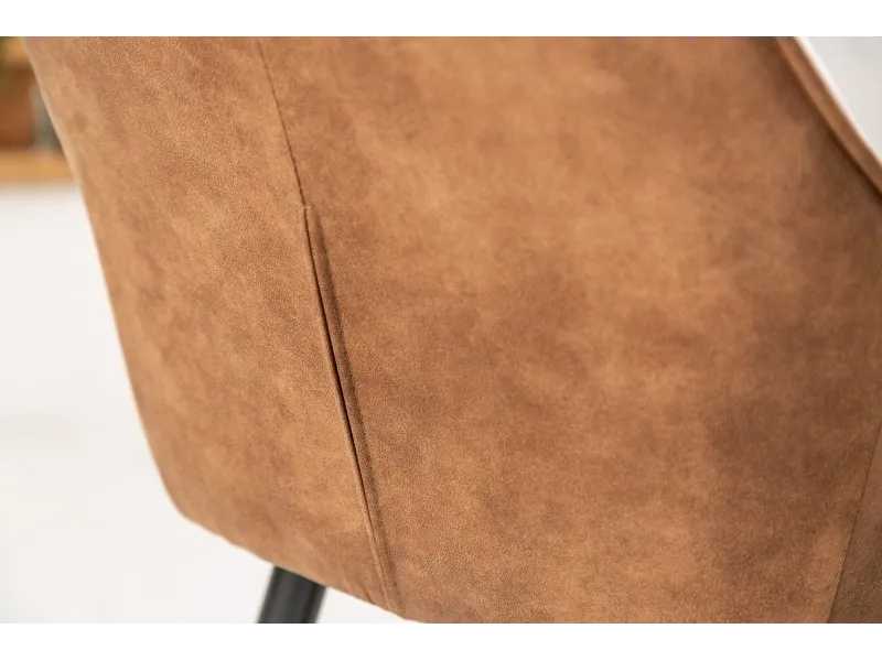 Lot de 2 tabourets de bar en microfibre coloris marron