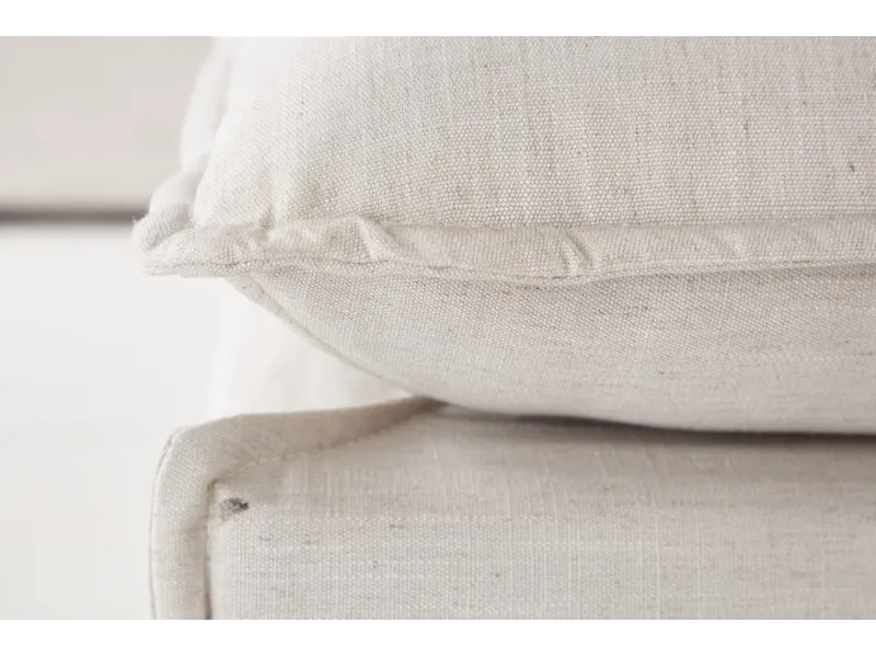 Tabouret moderne en lin coloris naturel