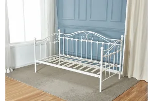 Lit banquette moderne de 90 x 200 cm en métal coloris blanc 2