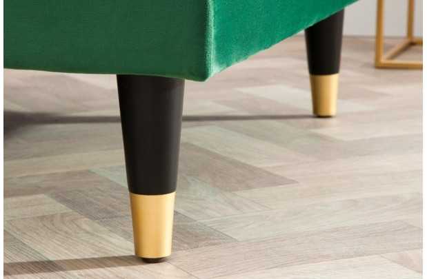 Canapé d'angle en velours coloris vert 260cm (Montable à gauche + à droite)