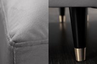 Canapé d'angle en velours coloris gris 260cm (MONTABLE À GAUCHE + À DROITE)