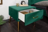 Table de chevet design de 45cm avec tiroir vert