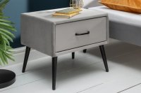 Table de chevet design de 45cm avec tiroir gris clair