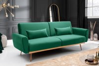 Canapé-lit contemporain en velours coloris vert