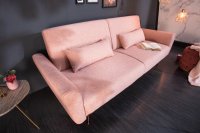 Canapé-lit contemporain en tissu coloris rose