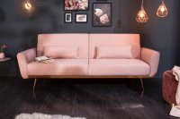 Canapé-lit contemporain en tissu coloris rose