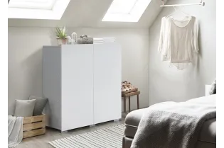 Armoire classique à 2 portes ouvrantes coloris blanc