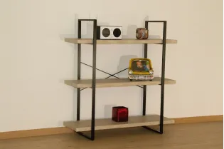 Etagère design industriel 3 planches en bois coloris naturel