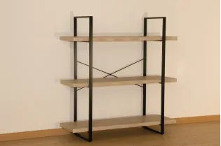 Etagère design industriel 3 planches en bois coloris naturel 2