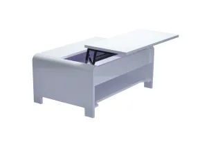 Table basse 90cm - Plateau relevable - Coloris blanc