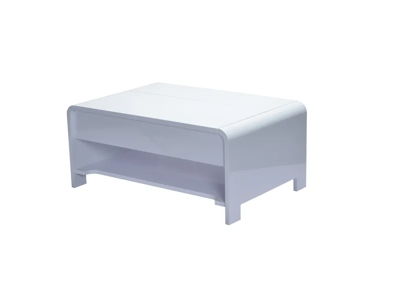 Table basse 90cm - Plateau relevable - Coloris blanc