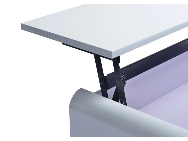 Table basse 90cm - Plateau relevable - Coloris blanc