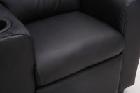 Mini Fauteuil relax relevable revêtu en simili cuir noir
