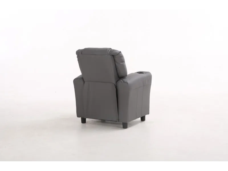 MINI FAUTEUIL RELAX RELEVABLE REVÊTU EN SIMILI CUIR coloris gris
