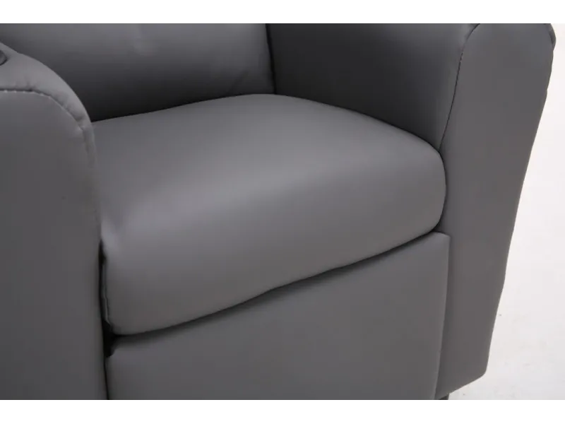 MINI FAUTEUIL RELAX RELEVABLE REVÊTU EN SIMILI CUIR coloris gris