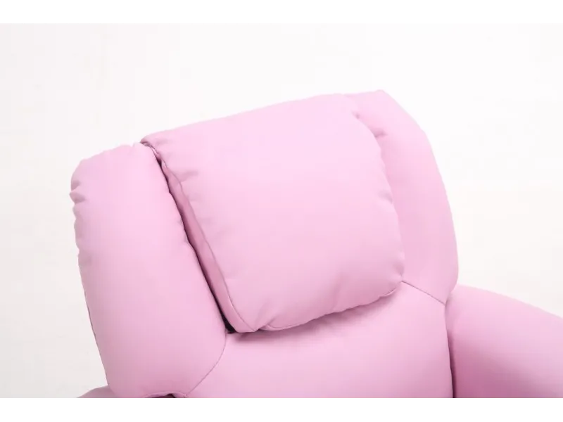 MINI FAUTEUIL RELAX RELEVABLE REVÊTU EN SIMILI CUIR COLORIS rose