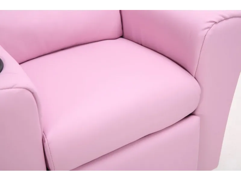 MINI FAUTEUIL RELAX RELEVABLE REVÊTU EN SIMILI CUIR COLORIS rose