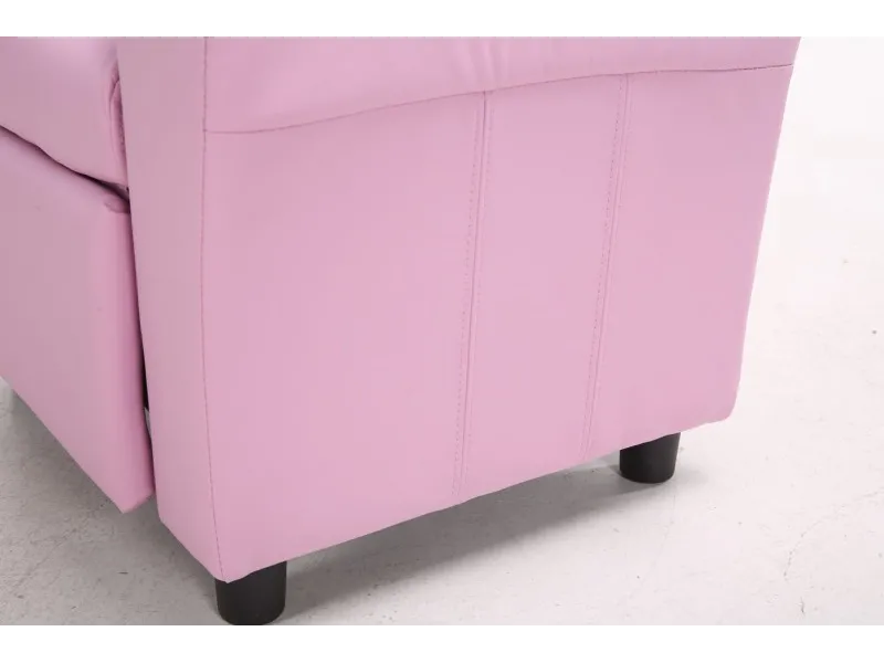 MINI FAUTEUIL RELAX RELEVABLE REVÊTU EN SIMILI CUIR COLORIS rose