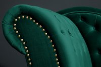 Méridienne design Chesterfield capitonné en velours coloris vert émeraude