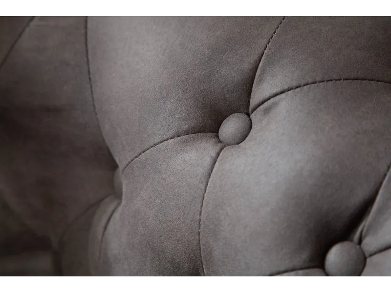 Canapé Chesterfield 3 places en microfibre vintage gris