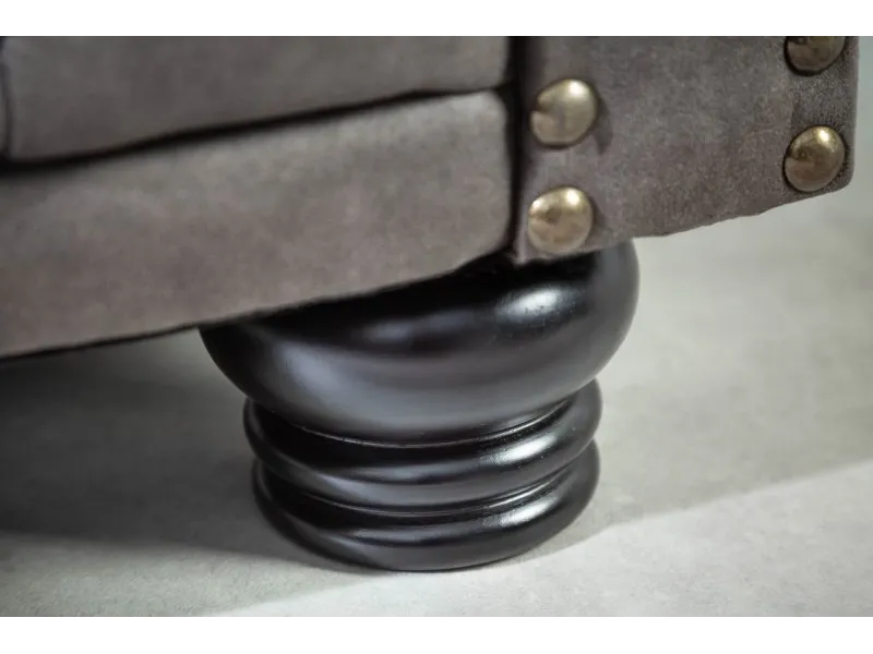 Canapé Chesterfield en microfibre vintage gris