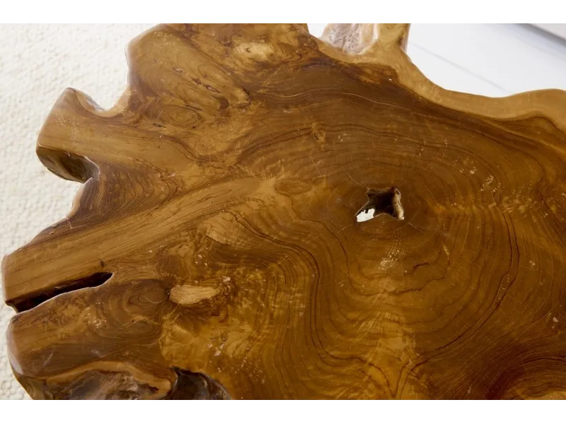 Table basse 55cm design tronc d'arbre coloris naturel