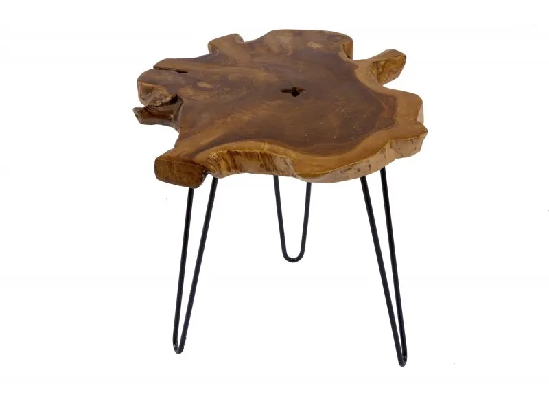Table basse 55cm design tronc d'arbre coloris naturel