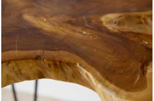 Table basse de 60cm design tronc d'arbre coloris naturel