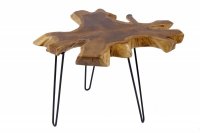 Table basse de 60cm design tronc d'arbre coloris naturel