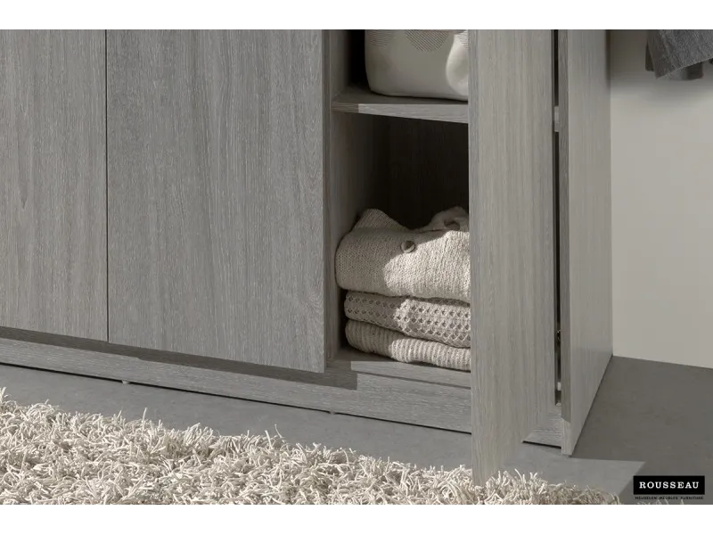 ARMOIRE 3 PORTES avec penderie coloris chêne gris