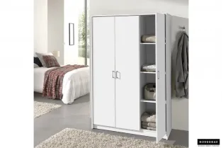 ARMOIRE 3 PORTES avec penderie coloris blanc