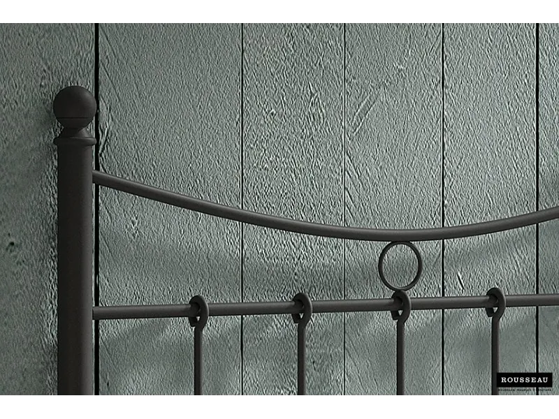 Lit adulte de 90x200 en métal coloris noir