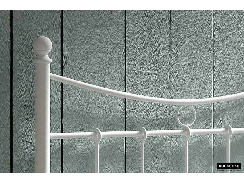 Lit adulte de 90x200 en métal coloris blanc