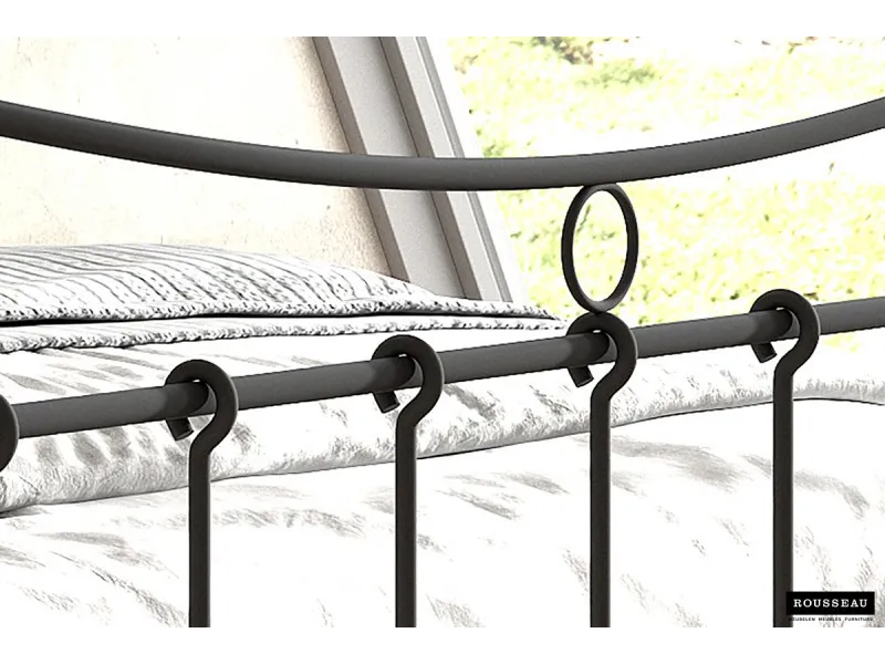 Lit pour adulte de 140x200 cm en métal coloris noir