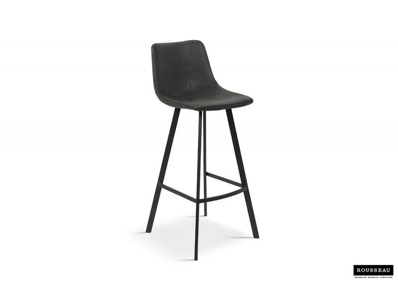 Tabouret de bar design en similicuir coloris noir