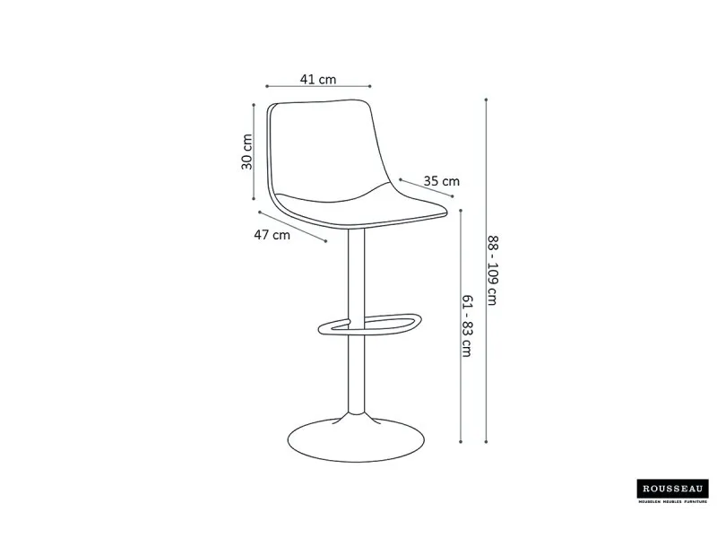 Tabouret de bar design coloris cognac