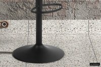 Tabouret de bar design, noir avec piétement métal noir