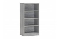 Bibliothèque moderne 3 étagères en bois coloris chêne gris