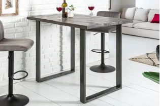 Table de bar design 120cm coloris chêne gris