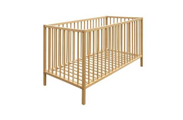 Lit bébé 60x120 cm hêtre massif réglable coloris bois