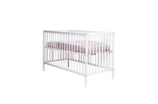 Lit bébé 60x120 cm hêtre massif réglable coloris blanc