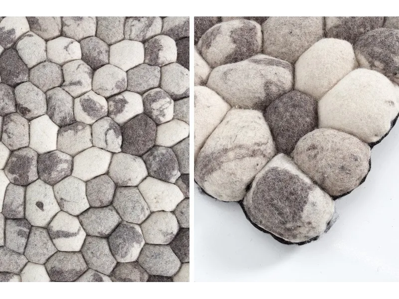 Tapis design gris de 200x120cm en laine tricoté