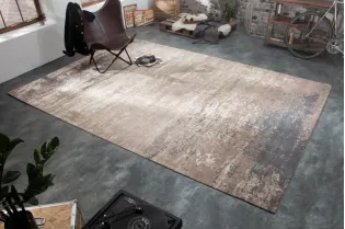 Tapis contemporain tricoté de 350x240cm coloris gris beige