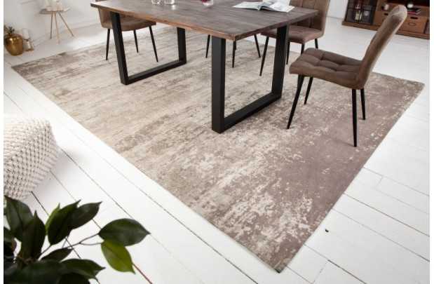 Tapis contemporain tricoté de 350x240cm coloris beige gris