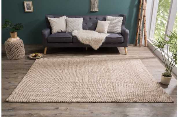 Tapis style rétro de couleur beige de 240x160cm